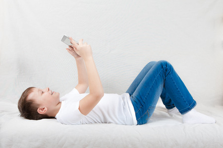 Boy with a Tabletの写真素材
