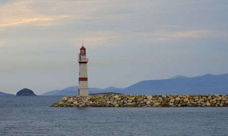 Lighthouse near the city of Bodrum in Turkeyの写真素材