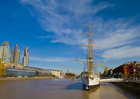 Old ship in puerto madero buenos airesの写真素材