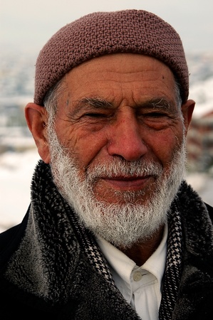 ANKARA , TURKEY - DEC 01 2006 : portrait of old turkish manのeditorial素材
