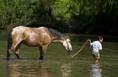 TACUAREMBO , URUGUAY - MAR 07 2009 : a girl participant in the annual  festival "Patria Gaucha" のeditorial素材