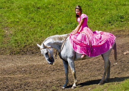 TACUAREMBO, URUGUAY - MAR 7  2009 : Participant in the annual festival Patria Gauchaのeditorial素材