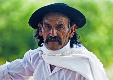 Tacuarembo, MAR. 7: a portrait of a  participant in the annual  festival of  "Patria Gaucha" on Mars 7, 2009. The Festival of the Gaucho Culture made in Tacuarembo north Uruguayのeditorial素材