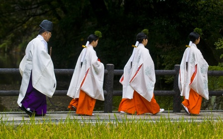 Kyoto, OCT  25: a participants on the rice harvest ceremony held on October 25 2009  in Fushimi Inari shrine in Kyoto, Japanのeditorial素材