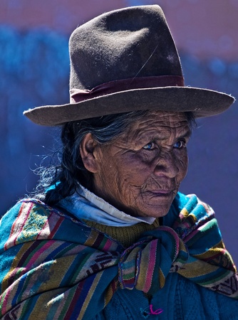 Cusco , Peru - May 27 : Portrait of Peruvian woman in Cusco Peru , May 27 2011のeditorial素材