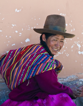 Cusco , Peru - May 27 : Peruvian woman in a market in Cusco Peru , May 27 2011のeditorial素材
