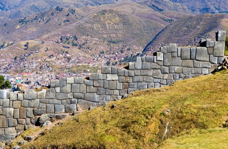 Ancient Sacsayhuaman , Incan ruins outside of Cusco Peruの写真素材