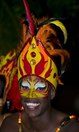 Catagena de Indias , Colombia - December 22 : Portrait of colombian man participant  in the celebration for the presentation of the new city symbol held in Cartagena de indias on December 22 2010のeditorial素材