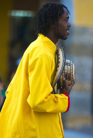 Catagena de Indias , Colombia - December 22 : Dancer in the celebration for the presentation of the new city symbol held in Cartagena de indias on December 22 2010のeditorial素材