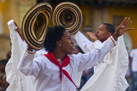 Catagena de Indias , Colombia - December 22 : Dancers in the celebration for the presentation of the...