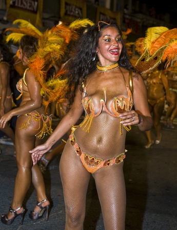 MONTEVIDEO, URUGUAY - FEB 05 2011 :  dancer participant in the annual national festival of Uruguay ,held in Montevideo Uruguay on February 05 2011のeditorial素材