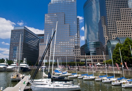 NEW YORK -  JUNE 30 2011 : Yachts at the Hudson river in New York city , USAのeditorial素材
