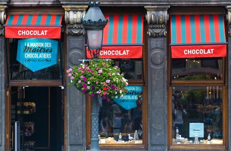 BRUSSELS - JULY 2 2011 : Chocolate store in the center Brussels Belgium 