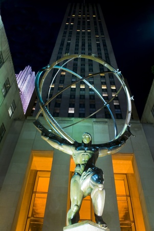 NEW YORK -  JUNE 28 : Rockefeller center in New York at night on Jne 27 2011のeditorial素材