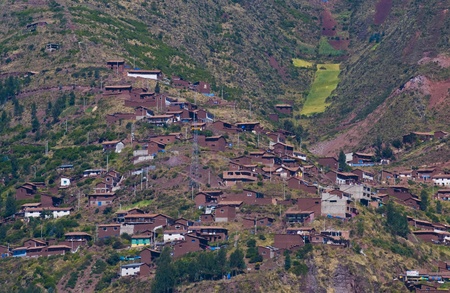 Village in the Sacred valley in the Peruvian Andes