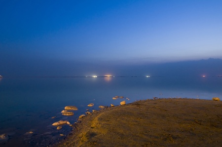View of the Dead sea early morningの写真素材