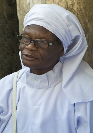 JERUSALEM - APRIL 05 : Nigerian pilgrim visit the church of the Holy Sepulcher in Jerusalem Israel during Easter on April 05 2012のeditorial素材