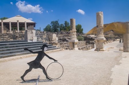 Ruins of the Roman city Scythopolis in the Beit Shean National Park , Israel のeditorial素材
