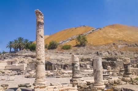 Ruins of the Roman city Scythopolis in the Beit Shean National Park , Israel のeditorial素材