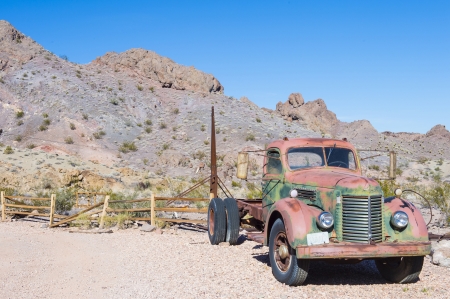 NELSON , USA - NOV 25 : Old rusty truck in Nelson Nevada ghost town on November 25 ,2012のeditorial素材
