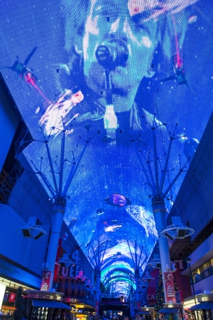 LAS VEGAS - DEC 07 : The Fremont Street Experience a pedestrian mall and attraction in downtown Las Vegas on December 07, 2012. Las Vegas in 2012 broke the all-time visitor volume record of 39-plus million visitors のeditorial素材