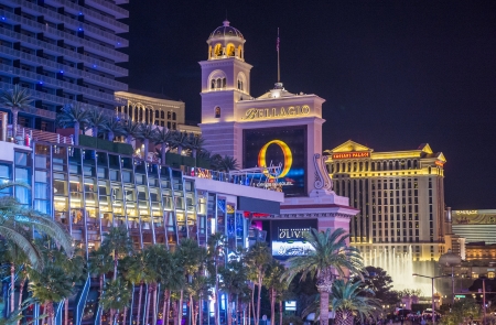 LAS VEGAS - JAN 09 : View of the strip on January 09, 2013 in Las Vegas. Las Vegas in 2012 is broke the all-time visitor volume record of 39-plus million visitors のeditorial素材