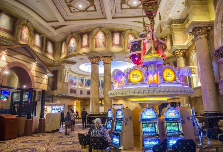 LAS VEGAS - FEB 03 :The casino of Caesar Palace on February 03, 2013 in Las Vegas. Caesars Palace is a luxury hotel and casino located on the Las Vegas Strip. Caesars has 3,348 rooms in five towers のeditorial素材