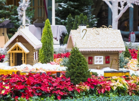 LAS VEGAS - DEC 04: Winter season in Bellagio Hotel Conservatory & Botanical Gardens on December 04 ,2012 in Las Vegas. There are five seasonal themes that the Conservatory undergoes each year.のeditorial素材
