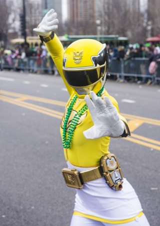 CHICAGO - MARCH 16 : Participants at the annual Saint Patrick's Day Parade in Chicago on March 16 2013のeditorial素材