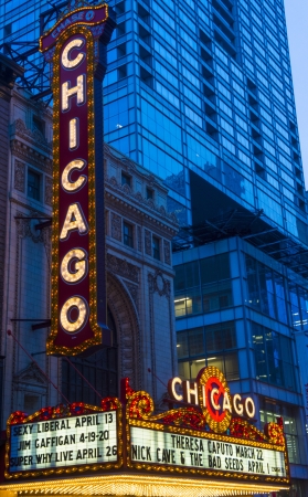 CHICAGO - MARCH 17 : The famous Chicago Theater on State Street on March 17, 2013 in Chicago, Illinois, The iconic marquee often appears in film and television のeditorial素材