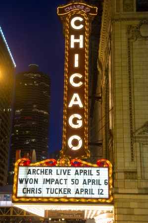 CHICAGO - MARCH 17 : The famous Chicago Theater on State Street on March 17, 2013 in Chicago, Illinois, The iconic marquee often appears in film and television のeditorial素材