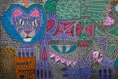 SAN FRANCISCO - MAY 09 : Murals in Mission District neighborhood in San Francisco on May 09 2013 , A mural is any piece of artwork painted directly on a wall or other large permanent surface.のeditorial素材