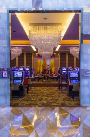 LAS VEGAS - FEB 14 : The interior of Aria Resort and Casino in Las Vegas on February 14 2013. The Aria was opened on 2009 and is the world's largest hotel to receive LEED Gold certificationのeditorial素材