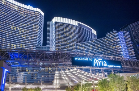 LAS VEGAS - FEB 14 : The Aria Resort and Casino in Las Vegas on February 14 2013. The Aria is a luxury resort and casino opened on 2009 and is the world's largest hotel to receive LEED Gold certificationのeditorial素材