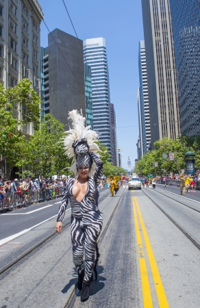 SAN FRANCISCO -  JUNE 30 : An unidentified participant at the annual San Francisco Gay pride parade on June 30 2013のeditorial素材