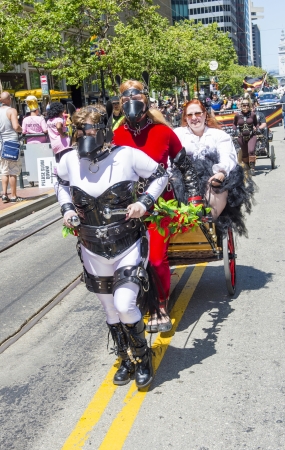 SAN FRANCISCO -  JUNE 30 : An unidentified Leather Pride Contingent members participates at the annual San Francisco Gay pride parade on June 30 2013のeditorial素材