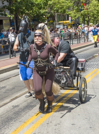SAN FRANCISCO -  JUNE 30 : An unidentified Leather Pride Contingent members participates at the annual San Francisco Gay pride parade on June 30 2013のeditorial素材