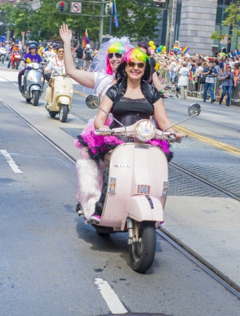 SAN FRANCISCO -  JUNE 30 : An unidentified participants on a motorcycle at the annual San Francisco Gay pride parade on June 30 2013のeditorial素材
