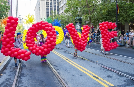SAN FRANCISCO -  JUNE 30 : An unidentified participants at the annual San Francisco Gay pride parade on June 30 2013のeditorial素材