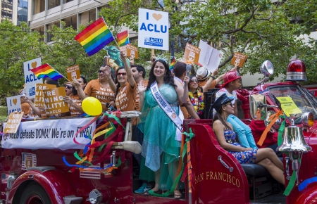 SAN FRANCISCO -  JUNE 30 : An unidentified participants at the annual San Francisco Gay pride parade...