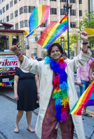 SAN FRANCISCO -  JUNE 30 : An unidentified Indian participant at the annual San Francisco Gay pride parade on June 30 2013のeditorial素材