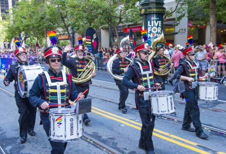 SAN FRANCISCO -  JUNE 30 : The San Francisco Lesbian/Gay Freedom Band march at the annual San Francisco Gay pride parade on June 30 2013のeditorial素材