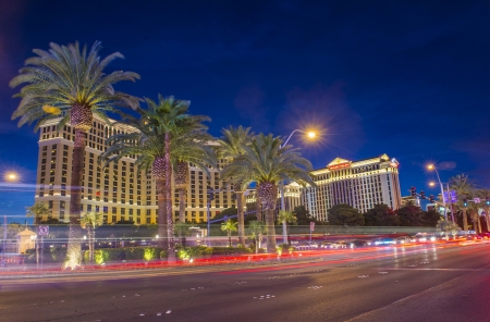 LAS VEGAS - JULY 31 : View of the strip on July 31, 2013 in Las Vegas. The Las Vegas Strip is an approximately 4.2-mile (6.8 km) stretch of Las Vegas Boulevard in Clark County, Nevada.のeditorial素材