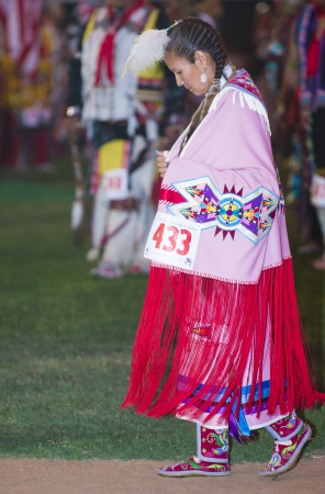 BARONA , CALIFORNIA - AUG 31:Native American woman takes part at the Barona 43rd Annual Barona Powwow in California on August 31 2013 Pow wow is native American cultural gathernig event.のeditorial素材