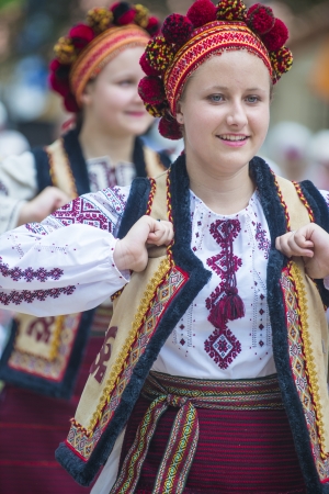 SAN DIEGO , CA - SEP 01 : Ukrainian folk dancers perform during Ukraineâs Independence Day Celebration at the House of Ukraine in Balboa park , San Diego California on September 01, 2013のeditorial素材