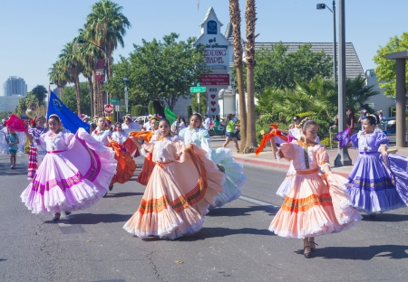 LAS VEGAS - SEP 14 : A Participants at the Fiesta Las Vegas Parade held in Las Vegas ,Nevada on September 14 , 2013 ,the annual Fiesta Las Vegas celebrating heritage of Latinos in Soutren Nevadaのeditorial素材