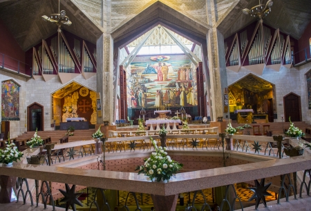 Interior of the Basilica of the Annunciation in Nazareth Israelのeditorial素材