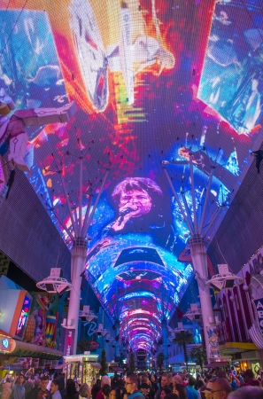 LAS VEGAS - OCT 08 : The Fremont Street Experience on October 08, 2013 in Las Vegas, Nevada. The Fremont Street Experience is a pedestrian mall and attraction in downtown Las Vegas のeditorial素材