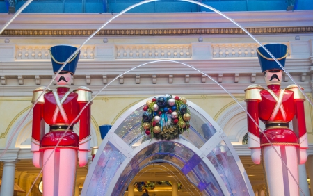 LAS VEGAS - DEC 30: Winter season in Bellagio Hotel Conservatory & Botanical Gardens on December 30...