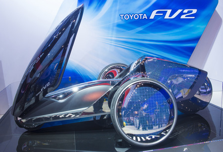 LAS VEGAS - JAN 10 : The Toyota FV2 Concept car on the Toyota booth at the CES Show in Las Vegas,...